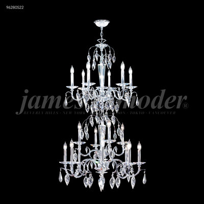 Sculptured Crystal Leaf 18 - Light Chandelier