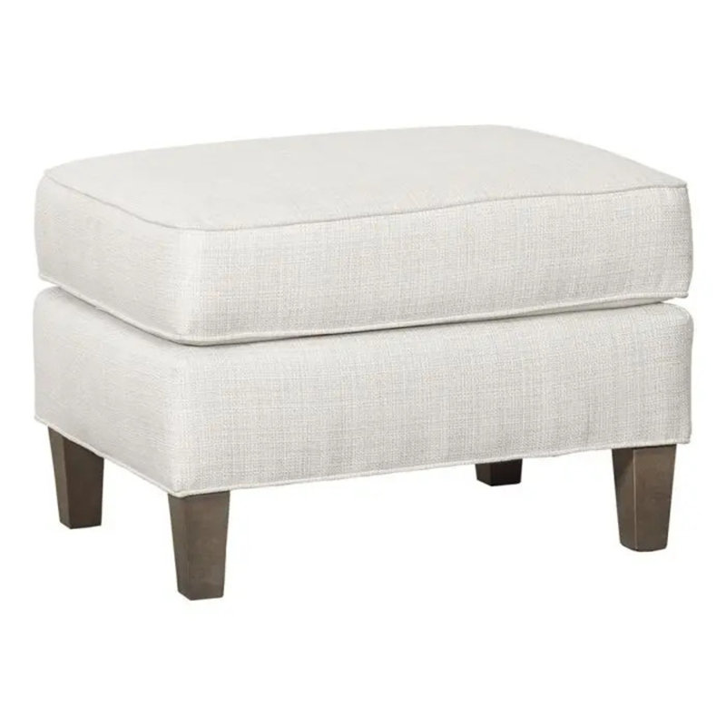Harry 24.5" Wide Rectangle Footstool Ottoman, Alabaster (3157 73), Hazelnut
