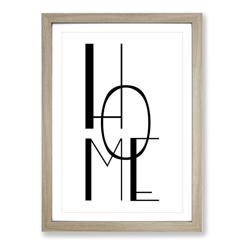 Home - Framed Print, 90cm H x 65cm W x 2cm D, Oak Framed