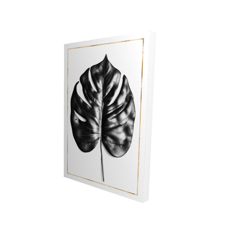 Split Leaf Philodendron Canvas - Gold Lines Home Decor
