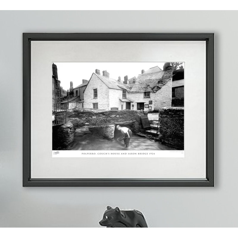 Polperro, Couchs House And Saxon Bridge 1924 - Single Picture Frame Print, 60cm H x 80cm W x 2.3cm D