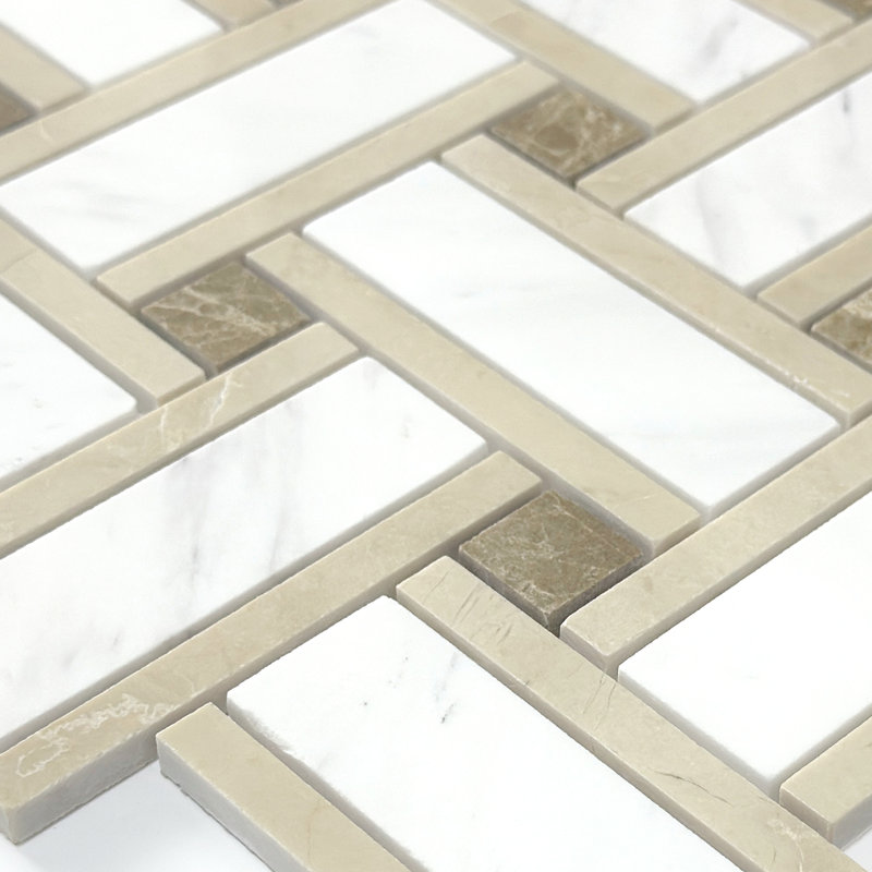  Carrelage Soletile Emperador Light et Royal Batticino Basketweave