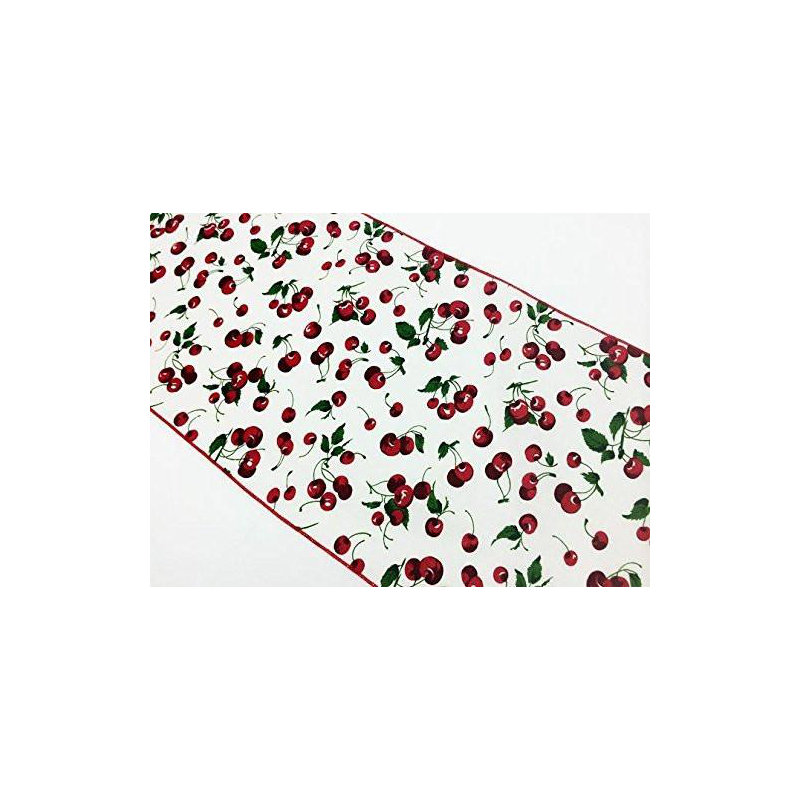 Chemin de table Cherries, Rectangle 60 po, Blanc