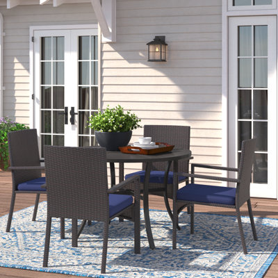 Alyah 4 - Person Patio Dining Set with Round Table , Cushions Included