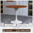 Heatherton 36" Round Dining Table with MDF Top and White Stainless Steel Pedestal Base Kitchen Table Seats 2-4 Person-155420971