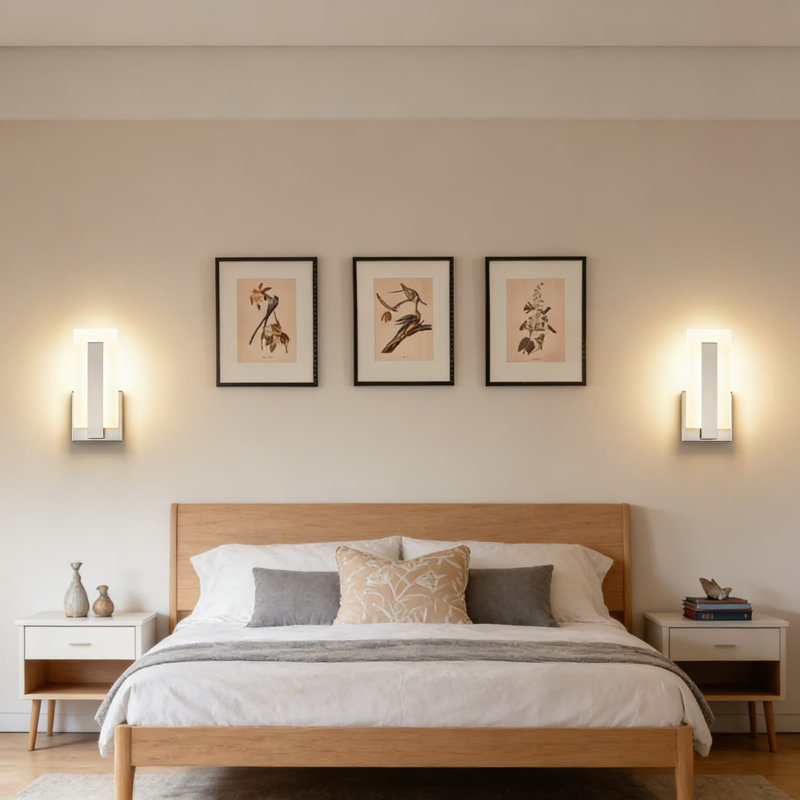 Applique murale moderne à DEL à intensité variable, lumière murale câblée avec lumière blanche chaude réglable, ensemble de 2 pour meuble-lavabo, chambre à coucher, couloir et salon