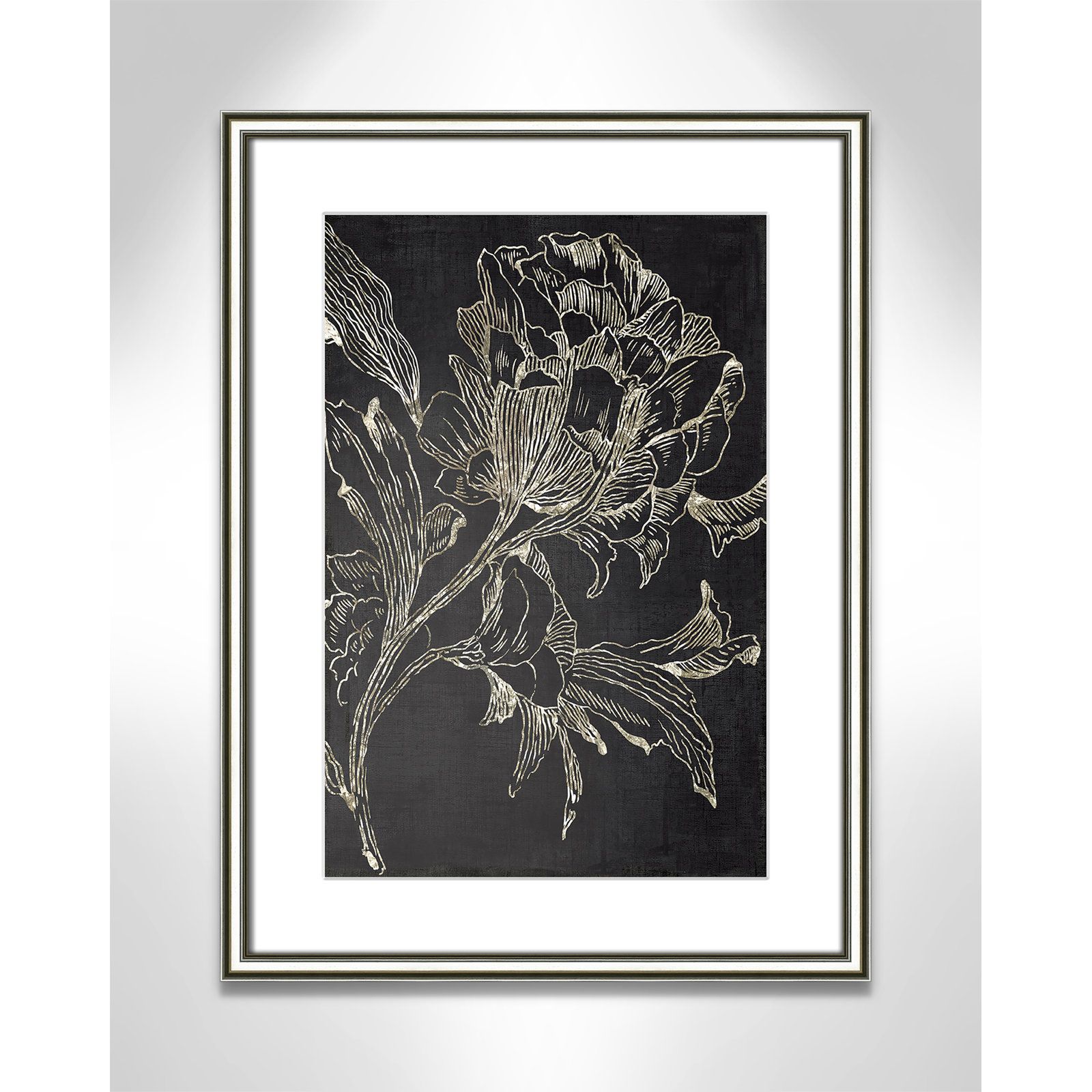 Clarendon "Golden Flower Folklore I" Print, 24.25" H x 18.25" W, Silver Framed