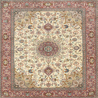 Tapis décoratif beige oriental Murtaza