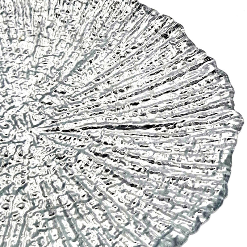 11" Coral Dinner Plate, Silver
