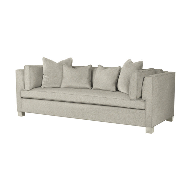 Canapé à accoudoirs carrés de 96 po Albert, Polyester fumée, Blanc salé