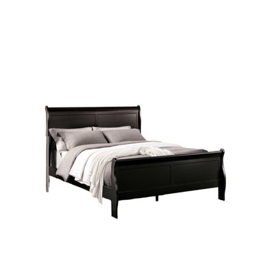 Queen Size Black Contemporary Bed Frame, Solid Wood, English Drawer, Proof, Foundation Required Frame In Size, Modern Style, Wood Veneer, , Essential