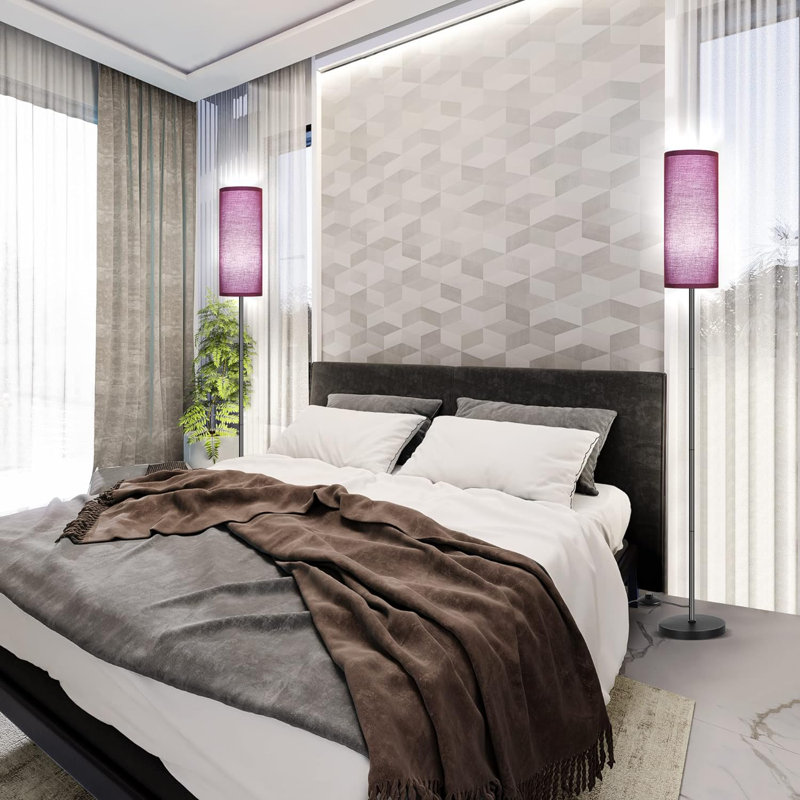 Lampe sur pied mate 61,5 po Imke, Mauve