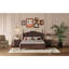 Structure de lit double en bois pleine grandeur, lit plateforme de style rétro avec support en lattes de bois-1926473285