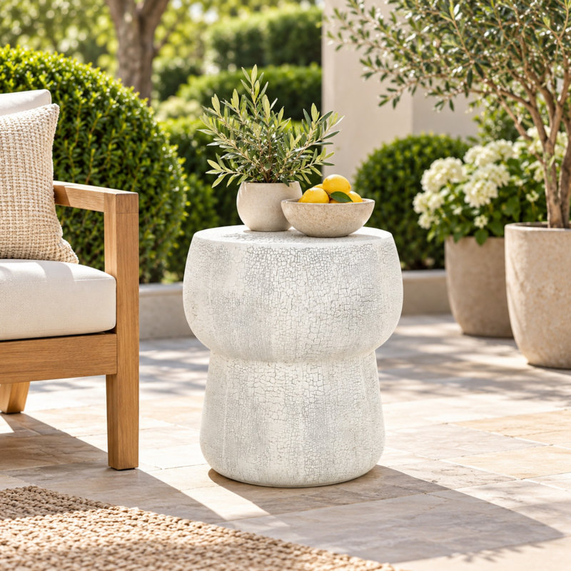 Table d'appoint en béton pour l'extérieur, Gris