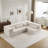 Compression Mahjong Sofa,Convertible Floor Sofa Bed,DIY Boneless Modular Sectional Sofa,No Assembly Required,Circle Fleece Fabric,Oversized 4 Seater With 4 Pillows,White-86091865