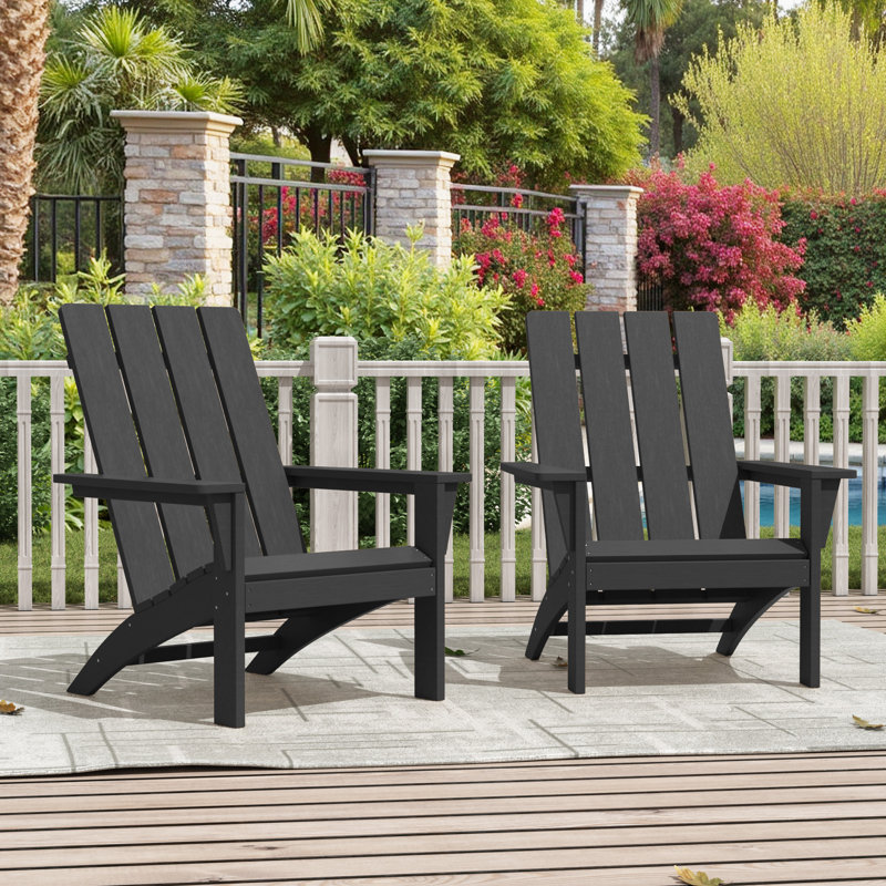 Danese 2-Piece All-Weather HDPE Adirondack Chair, Black