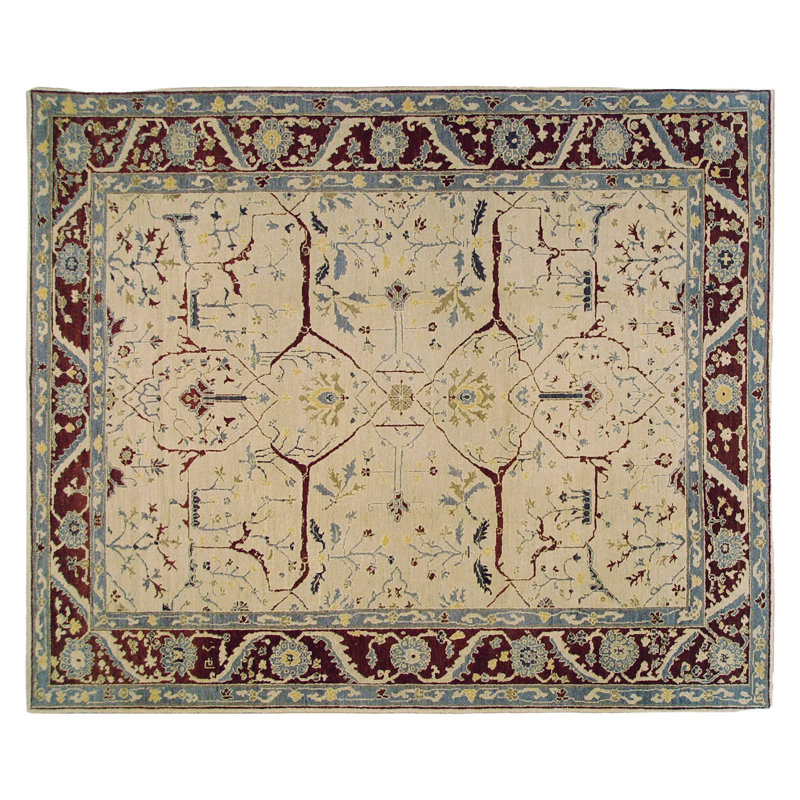 Jozan Hand Woven Wool Oriental Area Rug, Rectangle 6' x 9'