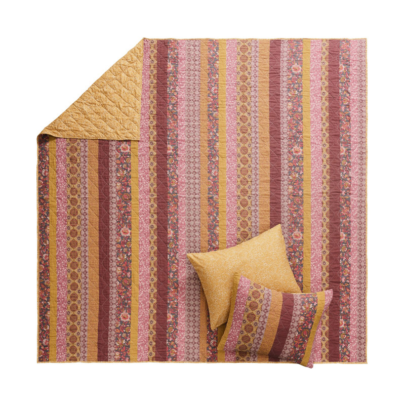 Ensemble de courtepointe réversible Marigold, Twin Quilt + 1 Standard Pillow Sham