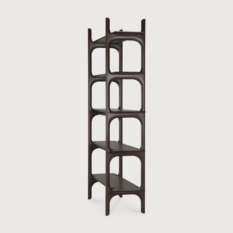 PI rack - varnished mahogany - dark brown 110/39/187, Dark Brown