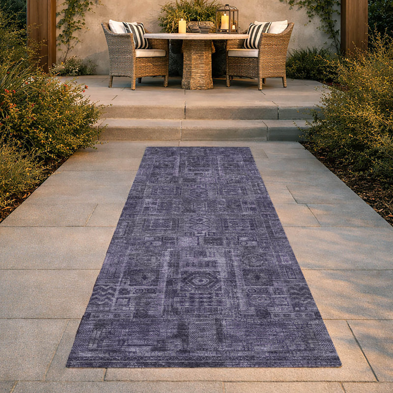 Tapis intérieur / extérieur lavable à la machine Chantille ACN2805 Global, Aubergine, Tapis de couloir 2 pi 3 po x 7 pi 6 po