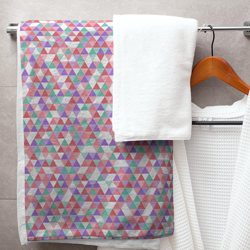 Katelyn Elizabeth Cotton Blend Bath Towel, Pink/Green