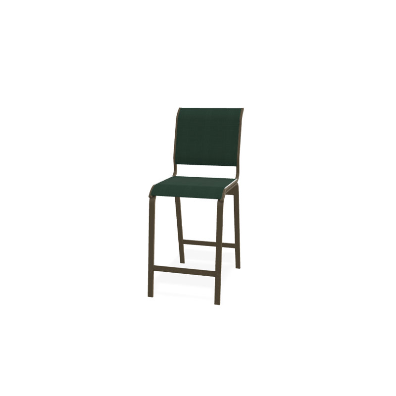 Tabouret de bar 26 po Holna, Vert forêt 22D Sunbrella® vert, Bois de plage texturé
