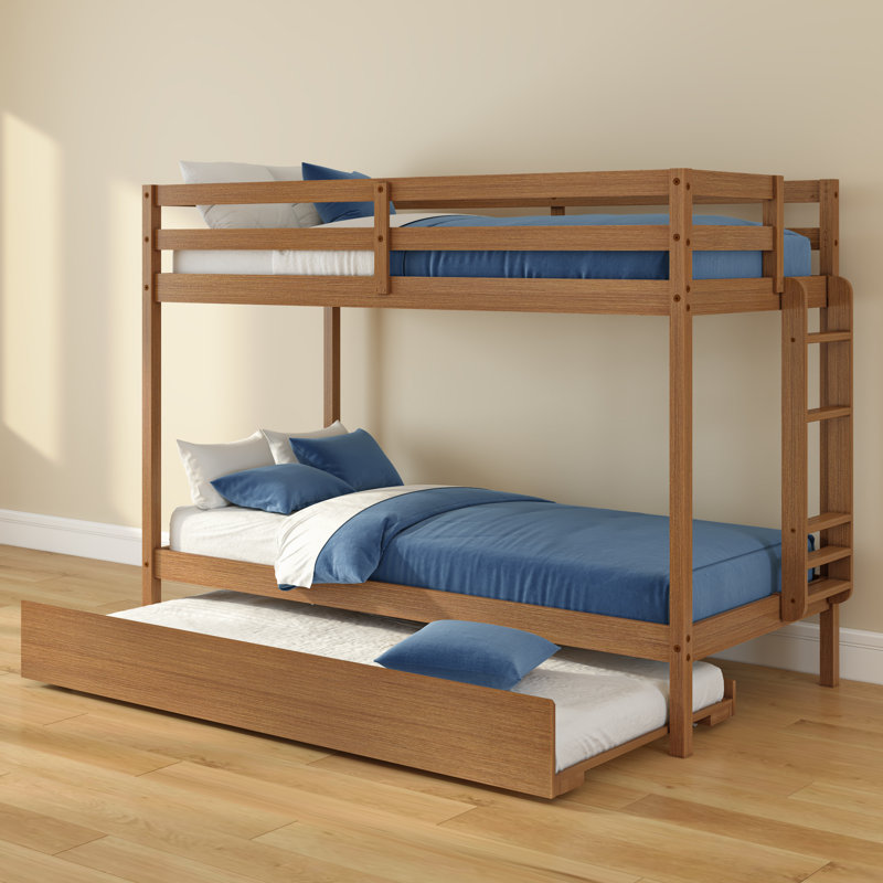 Lit superposé avec lit gigogne Bear, Oak Embossed Pecan, Twin/Twin