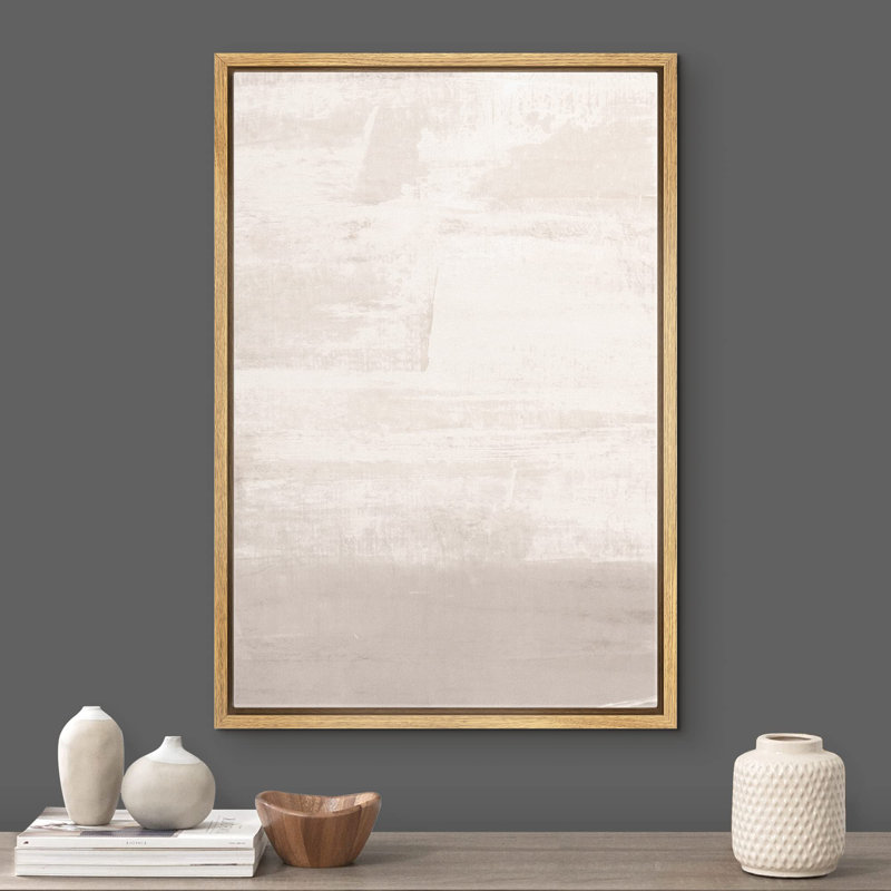 Formes abstraites tannées gris pastel brossé discret formes minimalistes relax calme salon bureau, Naturel, H 24 po x l 16 po