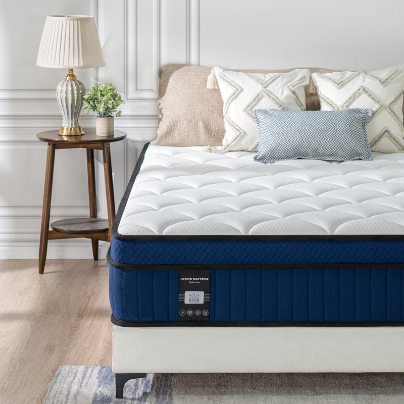 Matelas hybride en mousse à mémoire de forme moyenne 12 po Berlanga, Lit simple