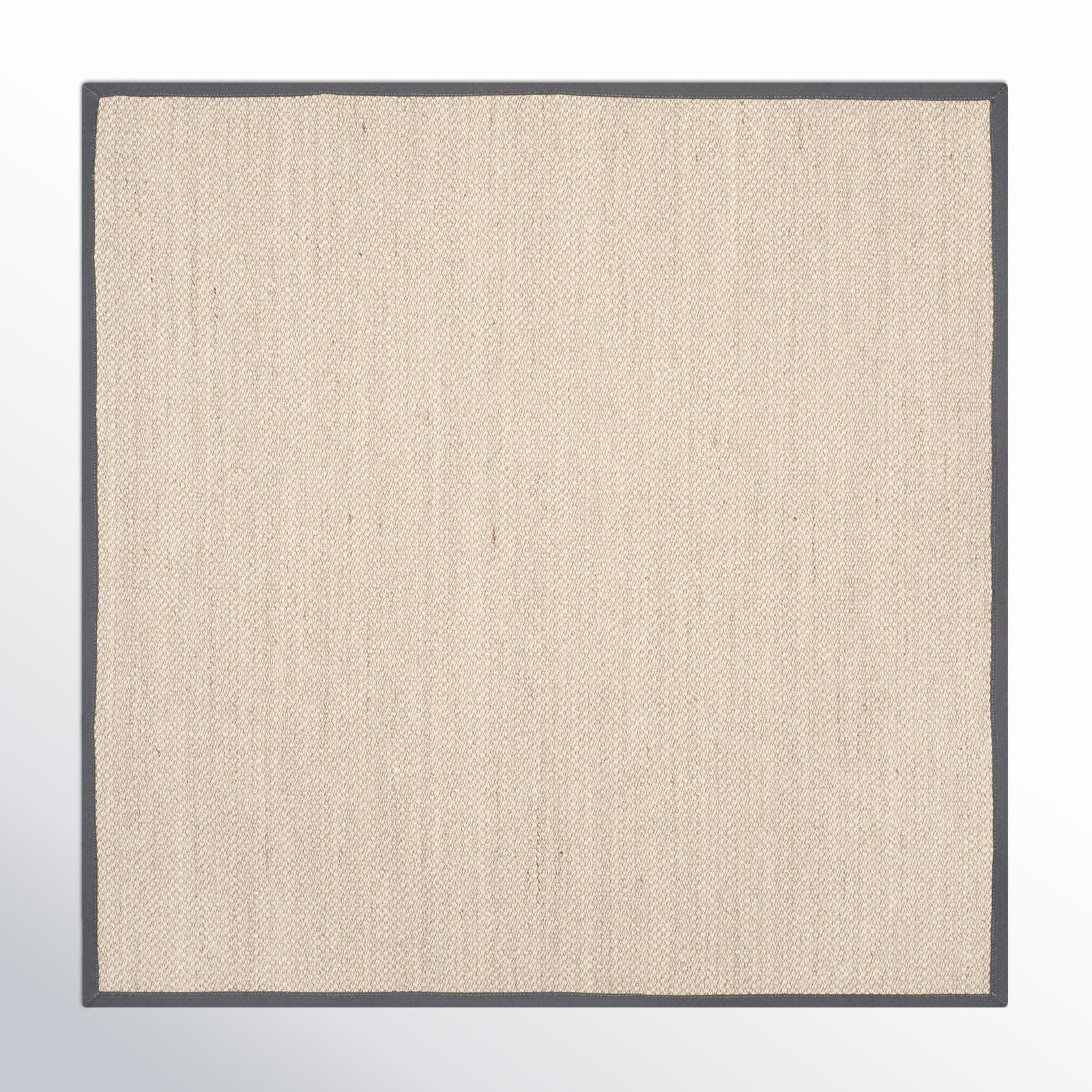 Marble Dark Gray Sisal Jute Rug, Square 9'