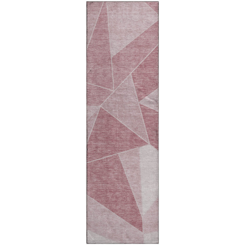 Premium Machine Washable Mayfield AMF636 Geometric Rug, Sky, 2'3" x 7'6" Runner
