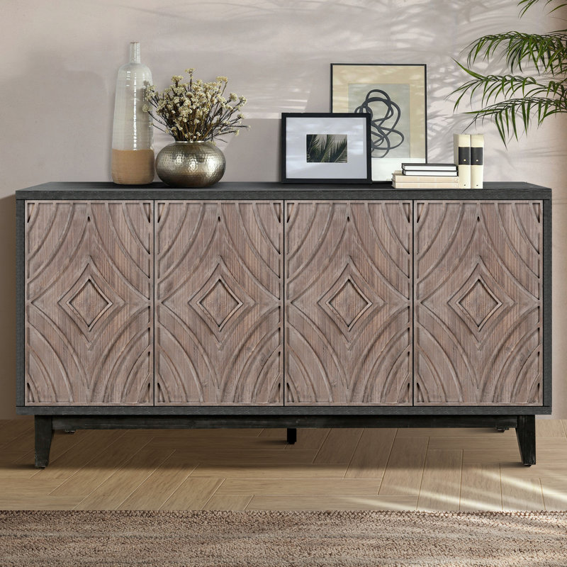 Rebecka Wooden Storage Cabinet, Antique Brown