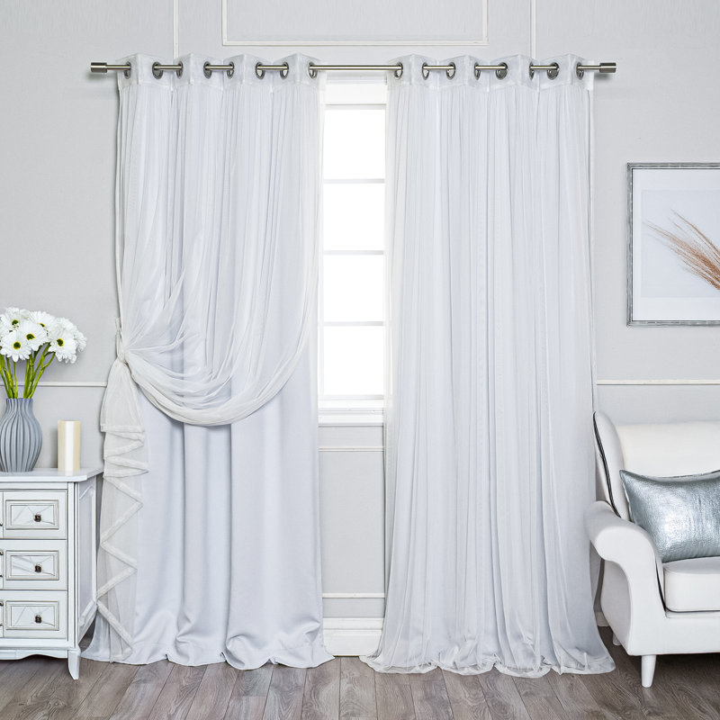 Panneau coulissant en polyester Natascha, l 52" x L 84", Vapeur