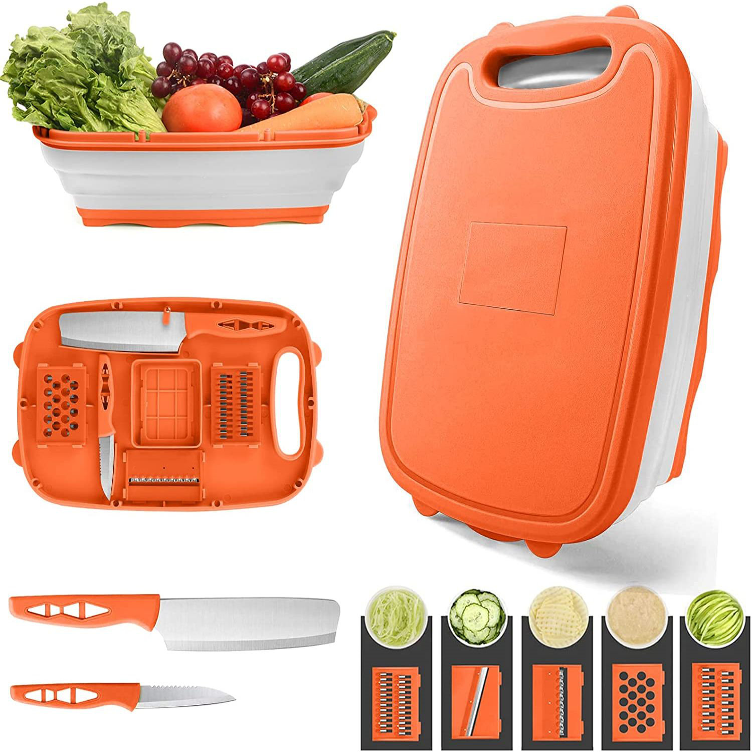 Swapline Multi Function Collapsible Vegetable Cutting Board, Plate, Washing Bowl Tub