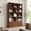 Bibliothèque moderne ouverte en bois avec armoires de rangement