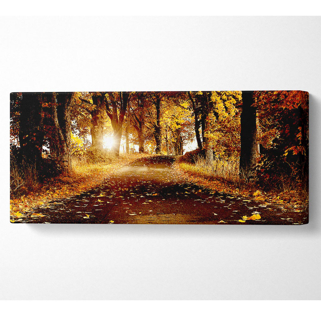 Goldene Blätter im Herbst - Kunstdrucke auf Leinwand - Wrapped Canvas