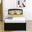 Lit plateforme simple en bois 2 tiroirs avec tête de lit Dishad-87375557