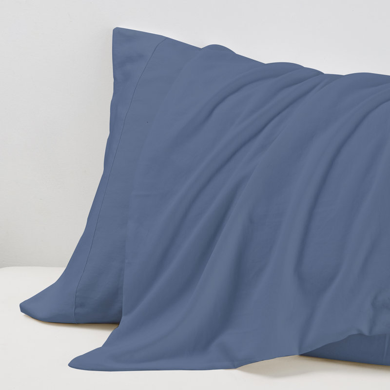 Soft Twill Microfiber Fabric Pillowcases Set, Queen Pillowcase, Navy