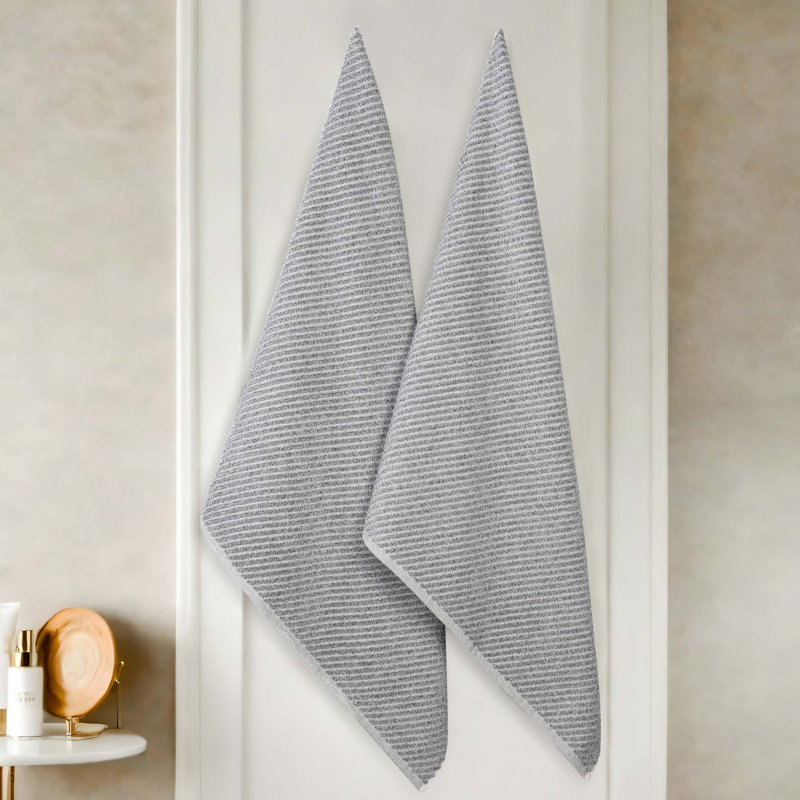  Cotton Blend Super Soft And Absorbent Amelia Collection Bath Sheet Towels (Set Of 2), Charcoal