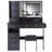 41" Large Size Left Drawer Desktop Vanity Table With Cushioned Stool Dresser Set, 2 AC Outlets And 2 USB Ports Power Station, Hair Dryer Stand, Extra-Large Touch-Control Led Mirror, 3-Color Switching-181521994