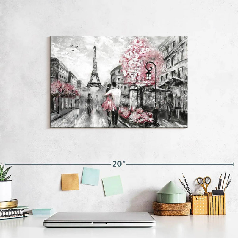 «Pink Paris», reproduction sur toile, H 8 po x l 12 po x P 1 po