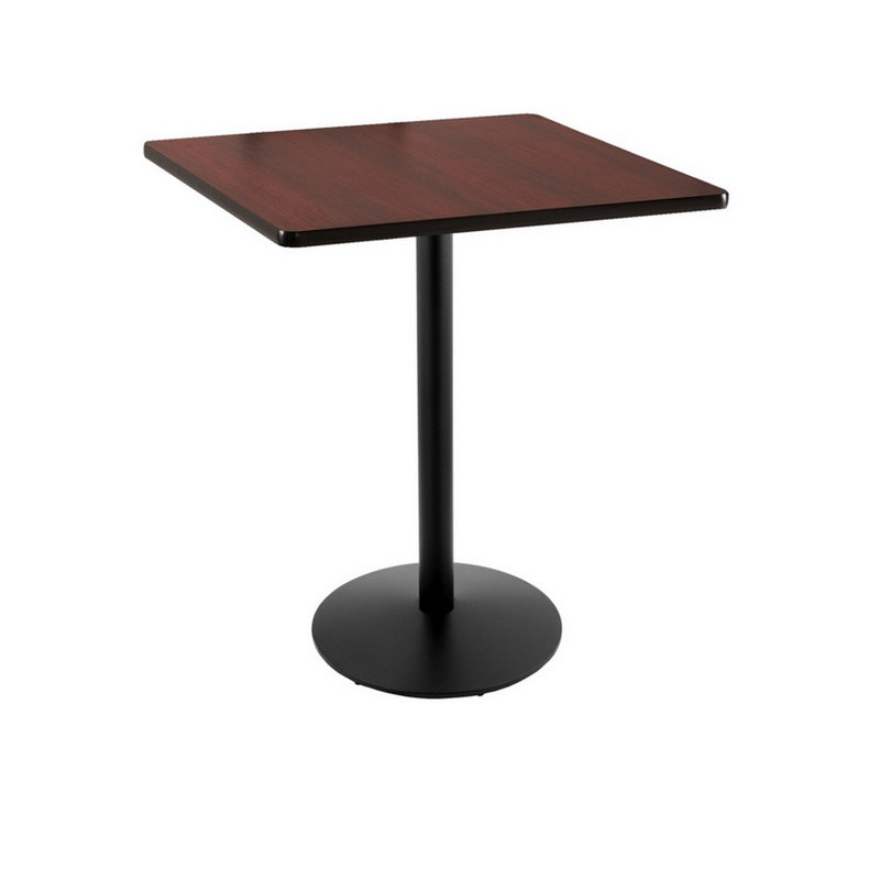 Table de salle à manger à hauteur de comptoir à piédestal, Noir, 30 po x 30 po