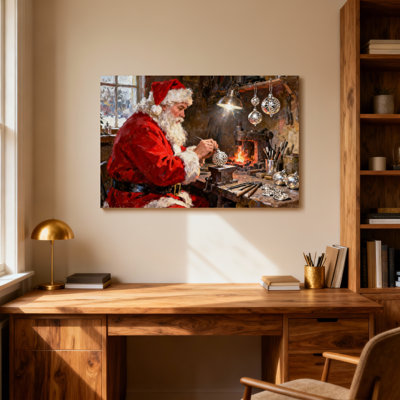 Décoration de Noël père Noël dans un atelier