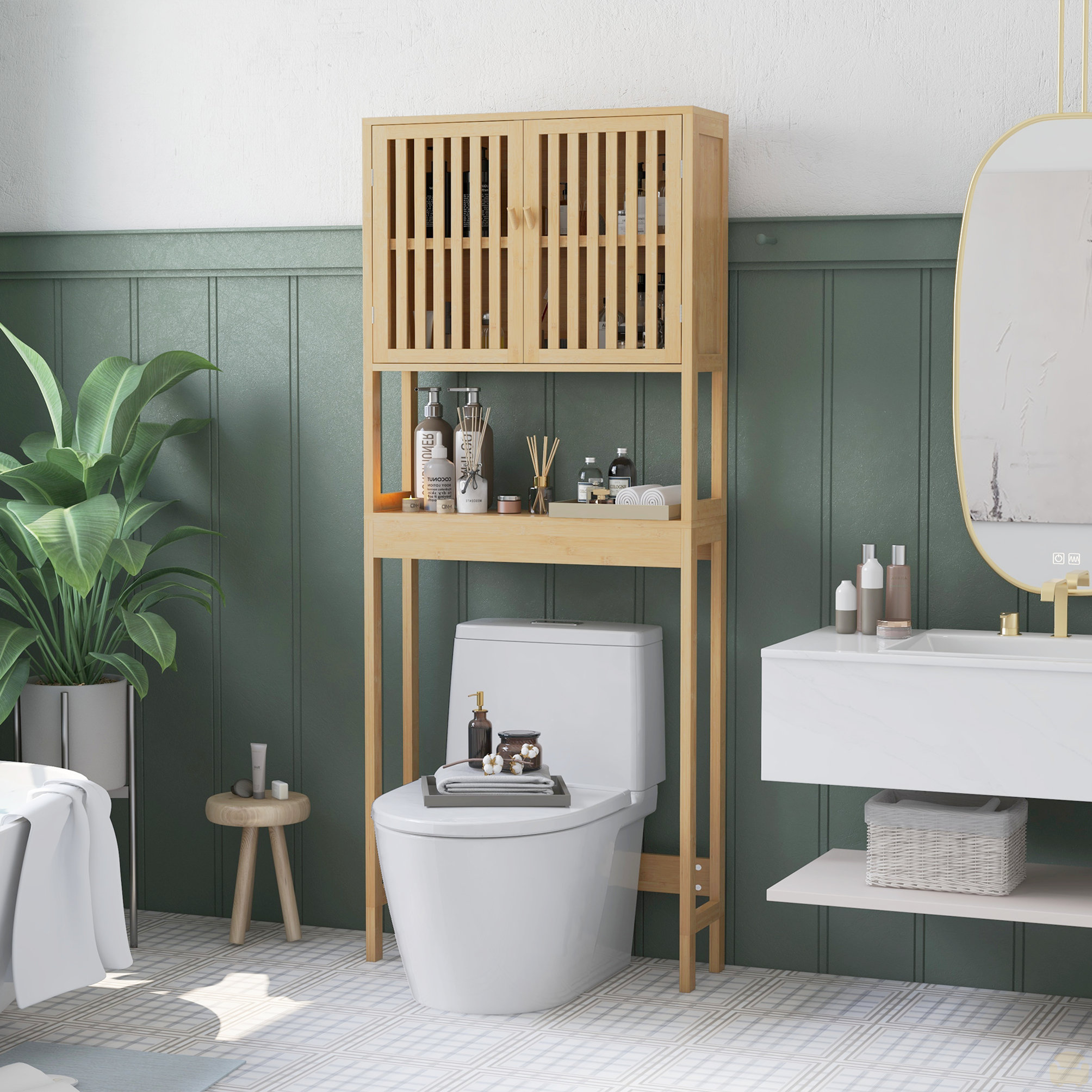 Bamboo Over Toilet Storage