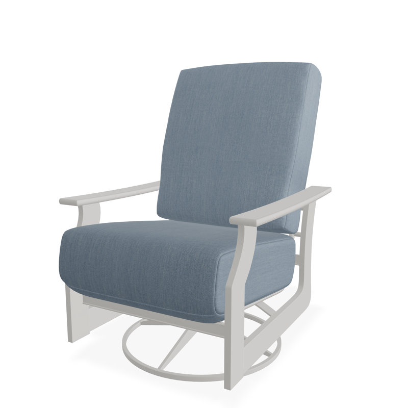 Chaise berçante pivotante en polymère St. Catherine, Neige, Toile brume