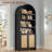 81" Tall Arched Cabinets, Bookcase With Storage, Black