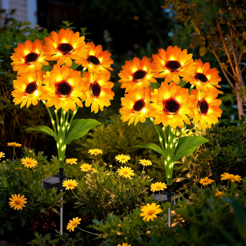 Yellow,Green Solar Powered Pathway Light Kit