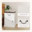 Ensemble de 2 tables d'appoint avec tiroirs et armoire, blanc