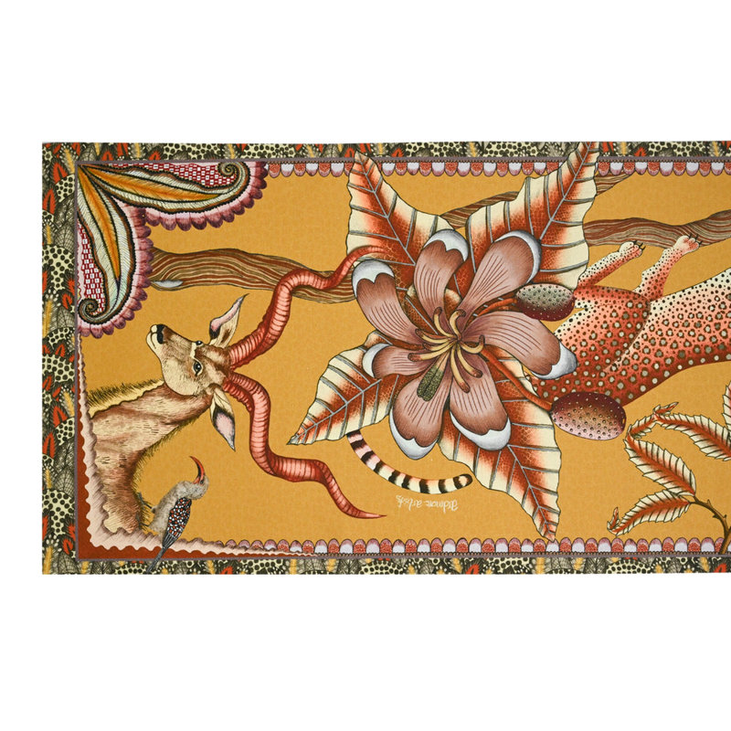 Pangolin Handmade Floral Table Runnner, 94'' L x 16'' W, Flame