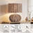 15.67" Brown Boho Table Lamp with Round Sphere Woven Base